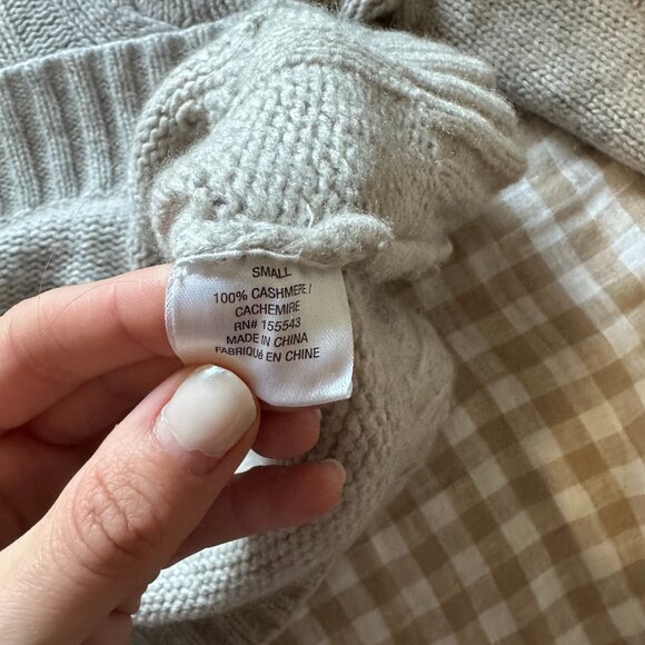 Sablyn Tristan Crewneck Cable Cashmere Pullover - Foggy - Picture 7 of 8